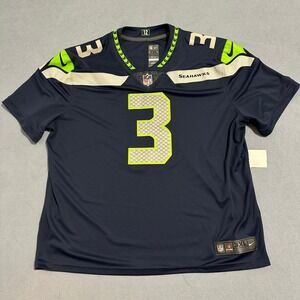 Seattle Seahawks Nike Dri-Fit NFL Football Jersey 3 Navy Blue Mens Size 3XL